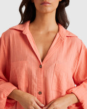 BILLABONG SOFT SWELL BLOUSE PEACH OUT