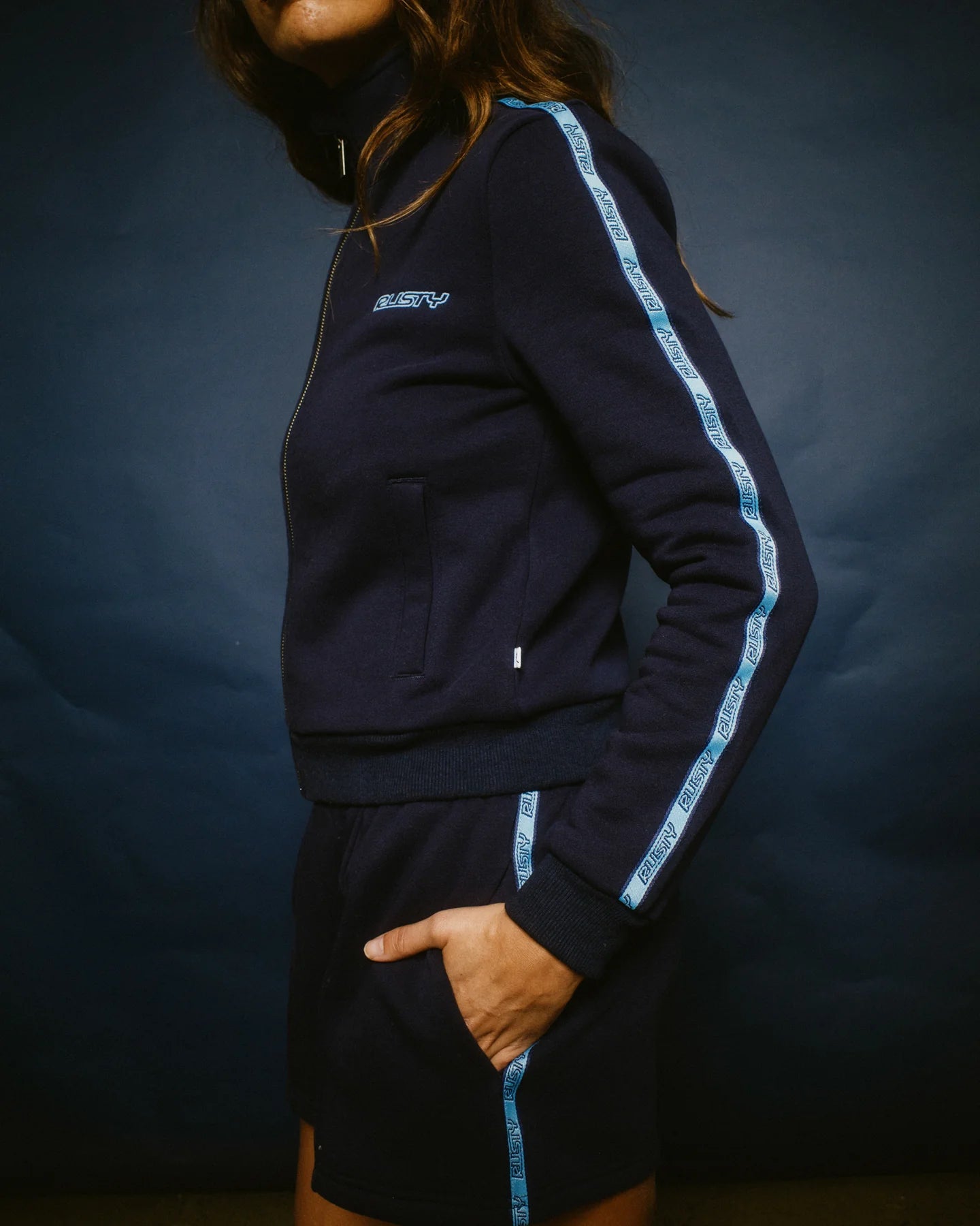 RUSTY MIDNIGHT ZIP THROUGH FLEECE