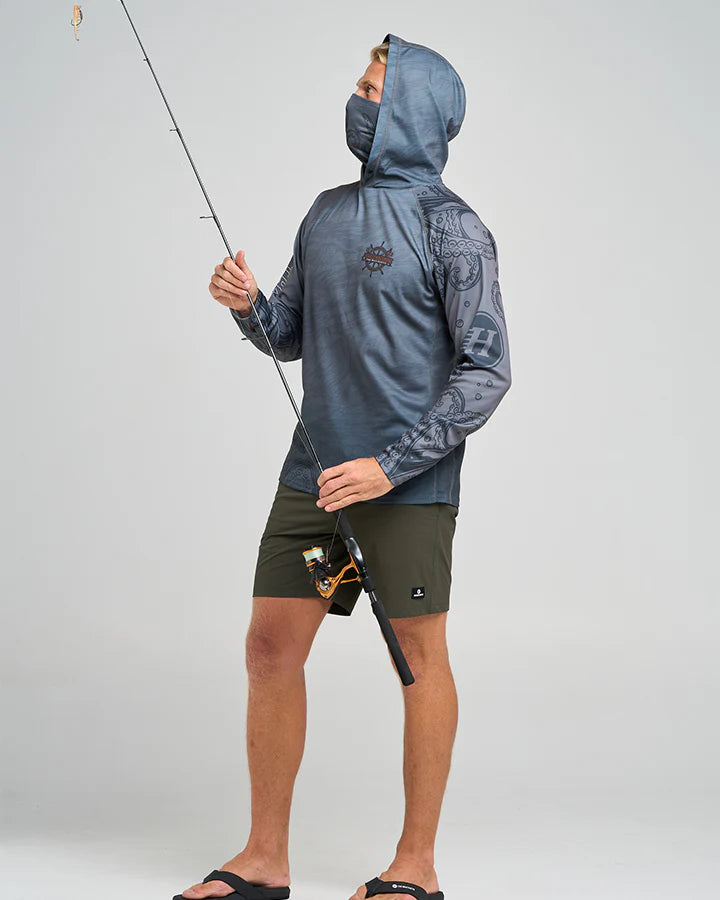 HUEYS THE SEA CAPTAIN UPF 50+ HOODED FISHING JERSEY