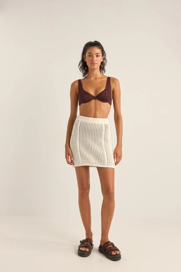 RHYTHM SEASHELL KNIT MINI SKIRT