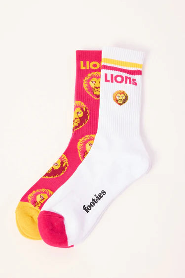 AFL LIONS RETRO SNEAKER SOCK 2 PACK