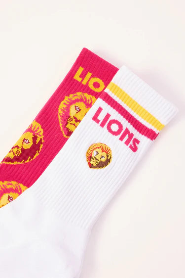 AFL LIONS RETRO SNEAKER SOCK 2 PACK
