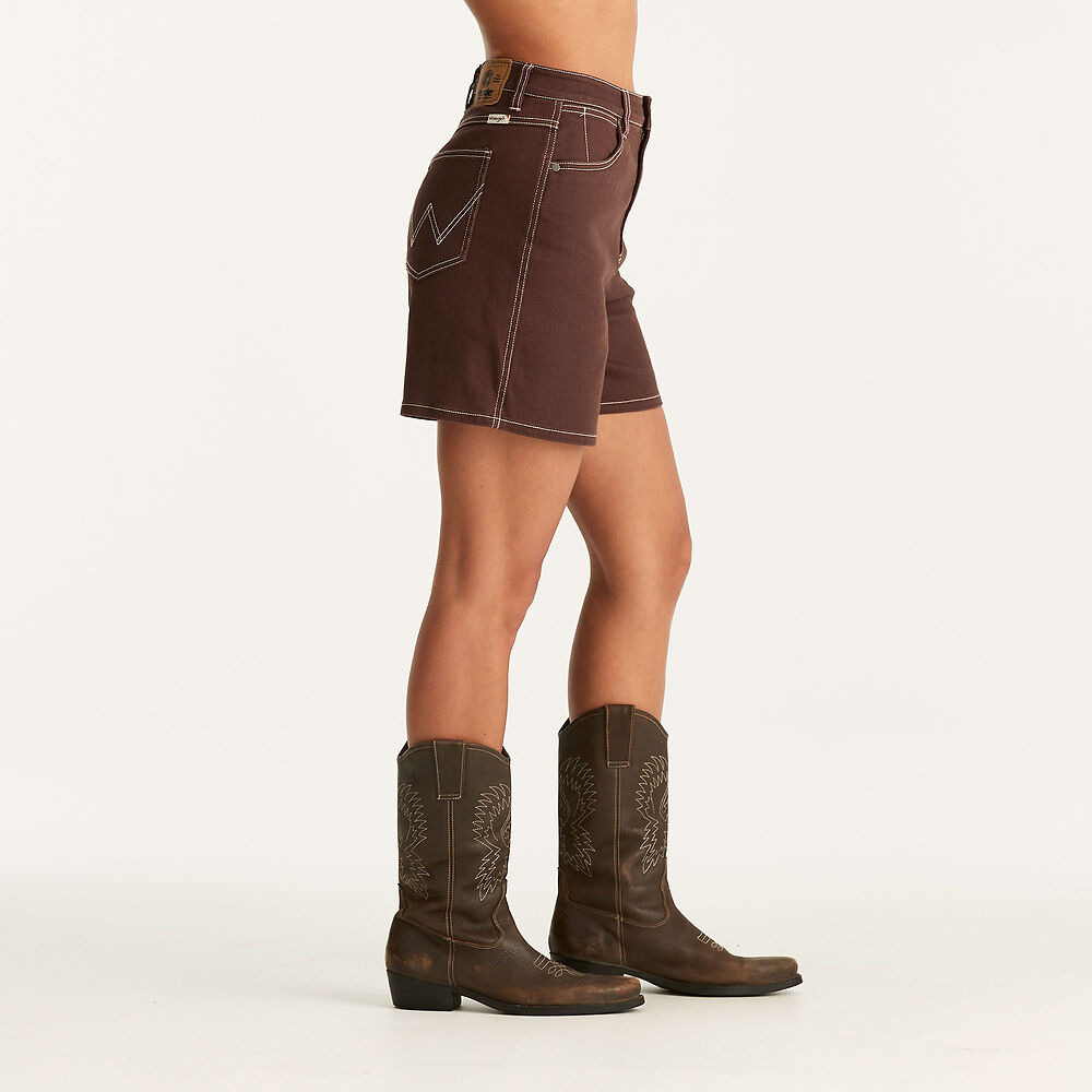 WRANGLER HI ALINE SHORT - CHOCHOLATE