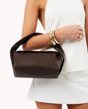 OLIVE HANDLE BAG-CHOCOLATE