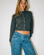 RUSTY NANA BERYL SLIM FIT CARDIGAN CARBON