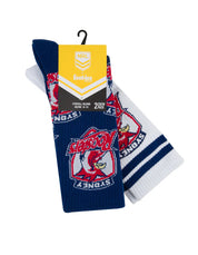 NRL SYDNEY ROOSTERS RETRO SNEAKER SOCK 2 PACK