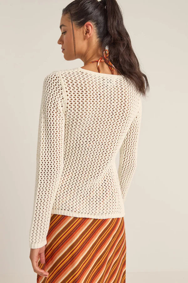 RHYTHM SEASHELL LONG SLEEVE TIE FRONT TOP