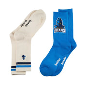 NRL GOLD COAST TITANS RETRO SNEAKER SOCK 2 PACK