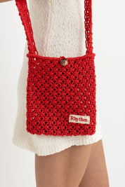 RHYTHM CROCHET SHOULDER BAG - RED