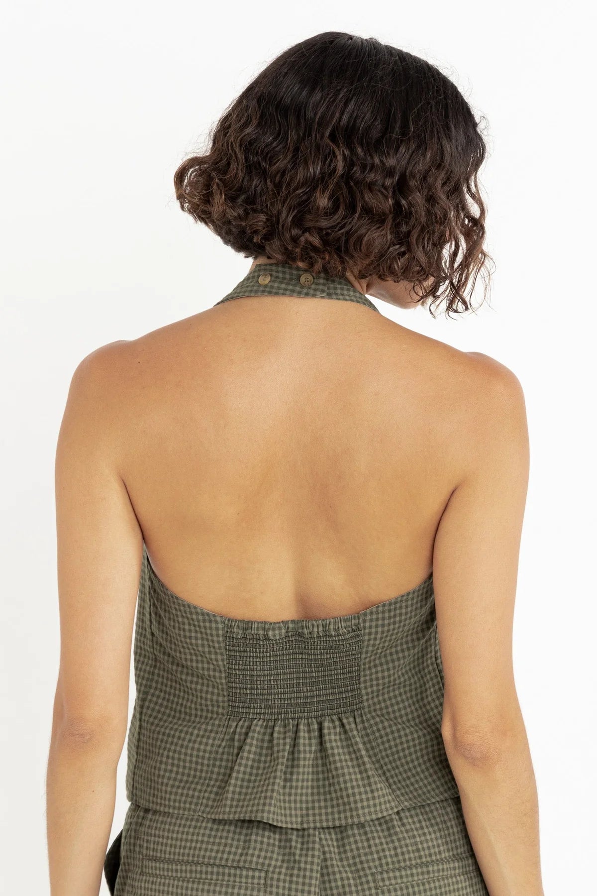 RHYTHM LOUISE CHECK HALTER TOP