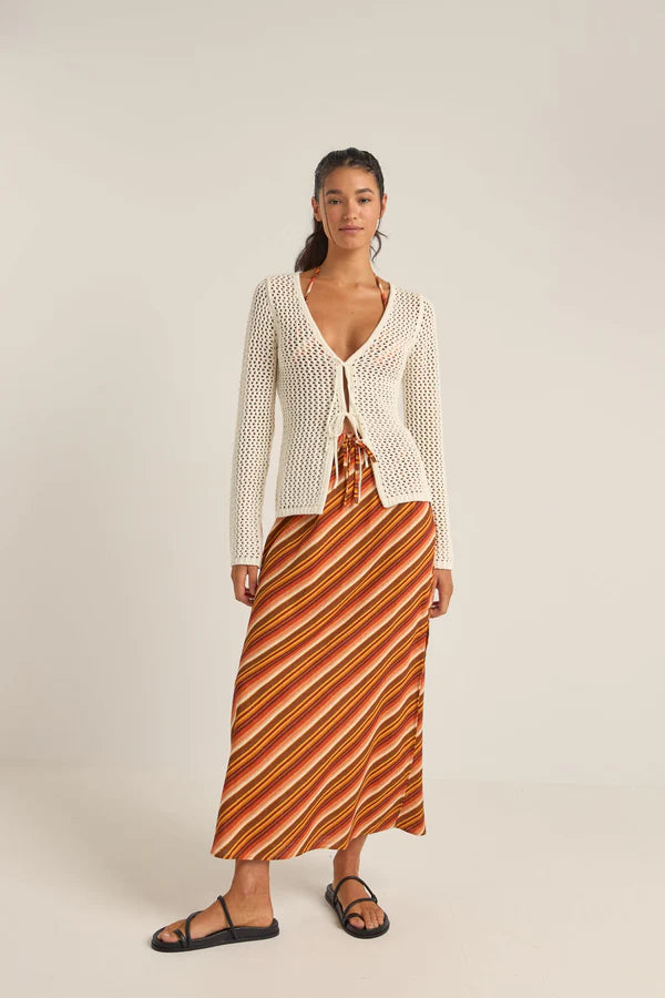 RHYTHM SEASHELL LONG SLEEVE TIE FRONT TOP