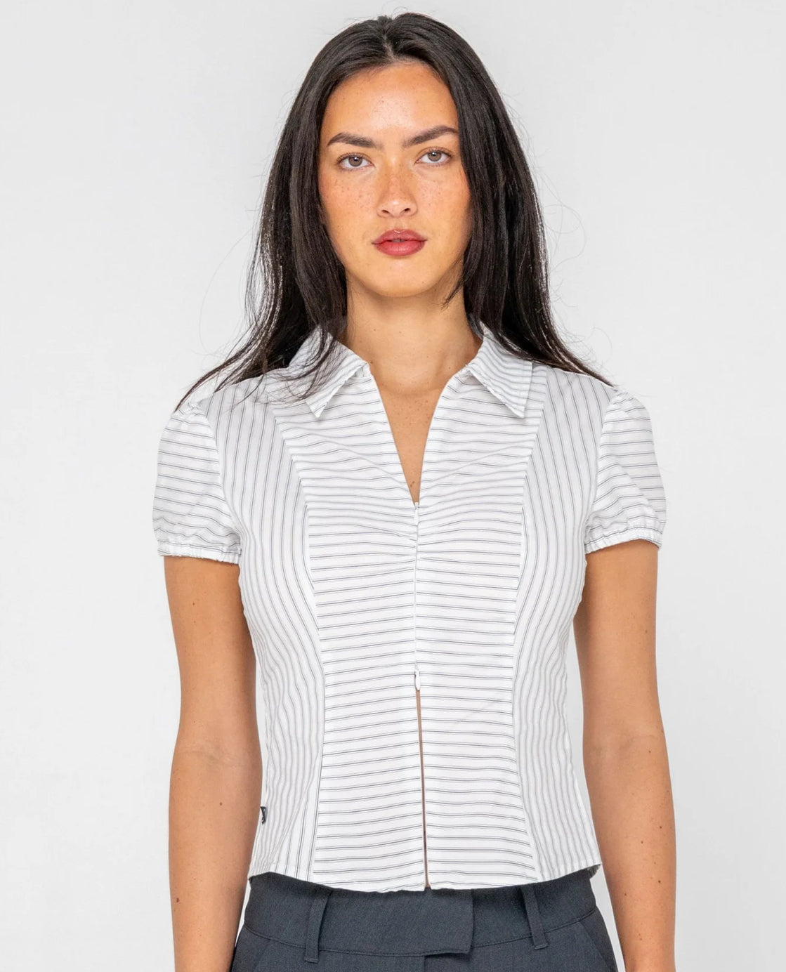RUSTY HORIZON FITTED ZIP SHIRT
