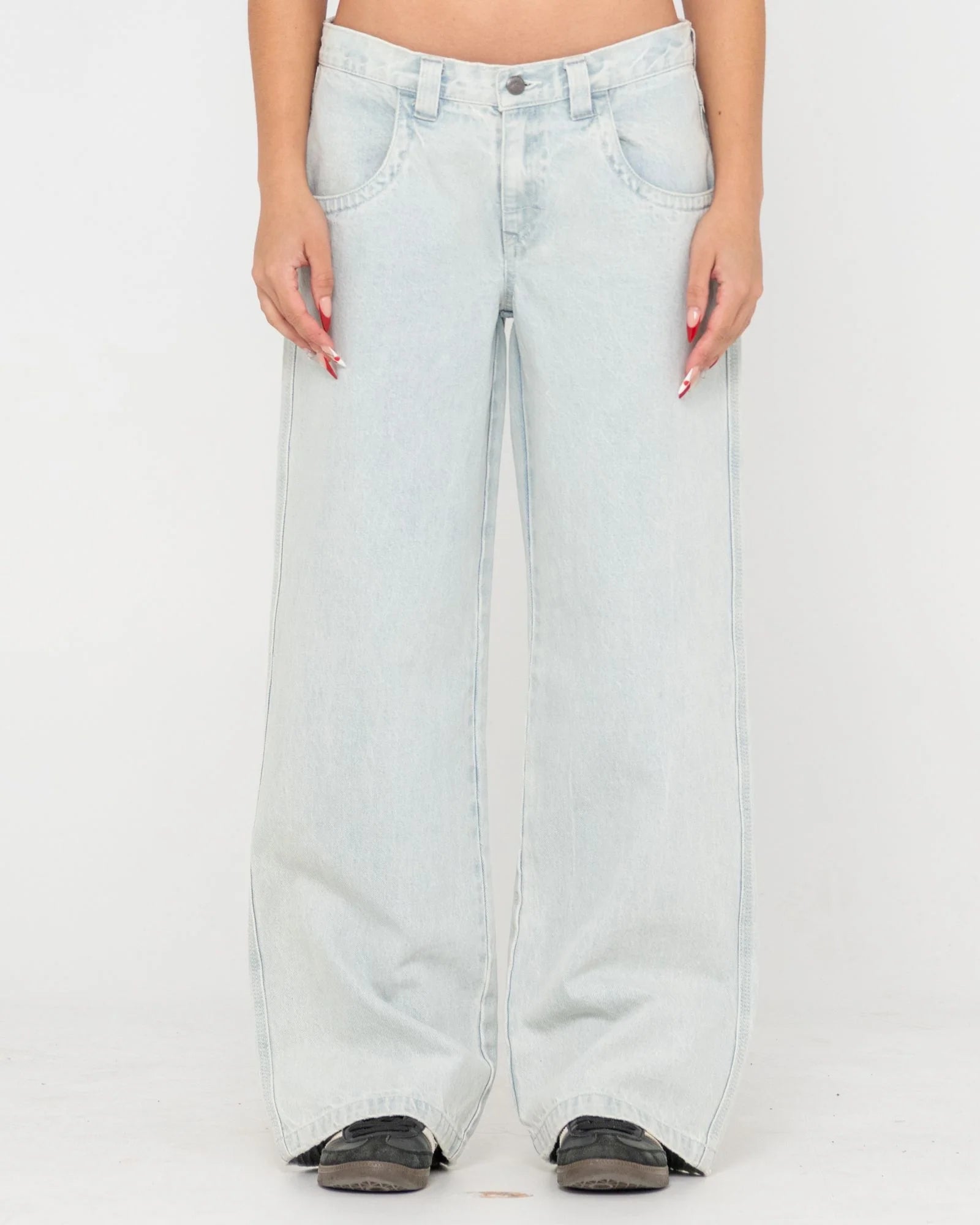 RUSTY FLIP MOMMY LOW RISE TAPELESS DENIM JEAN