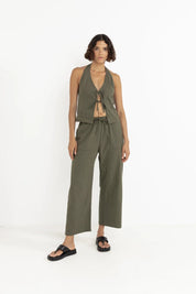 RHYTHM LOUISE CHECK HALTER TOP