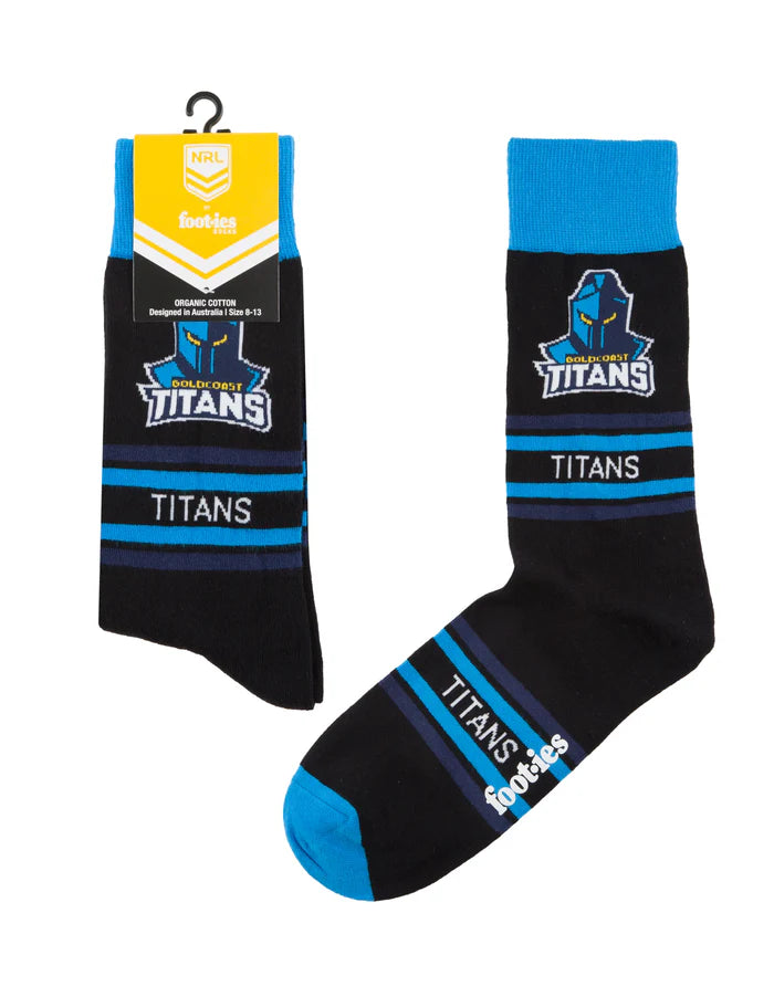 NRL GOLD COAST TITANS STRIPE ORGANIC COTTON SOCK