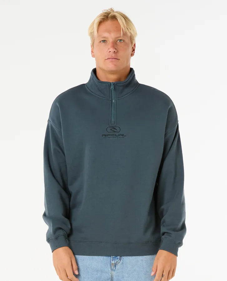 RIP CURL PILL ICON 1/4 ZIP CREW - PINE NIGHT