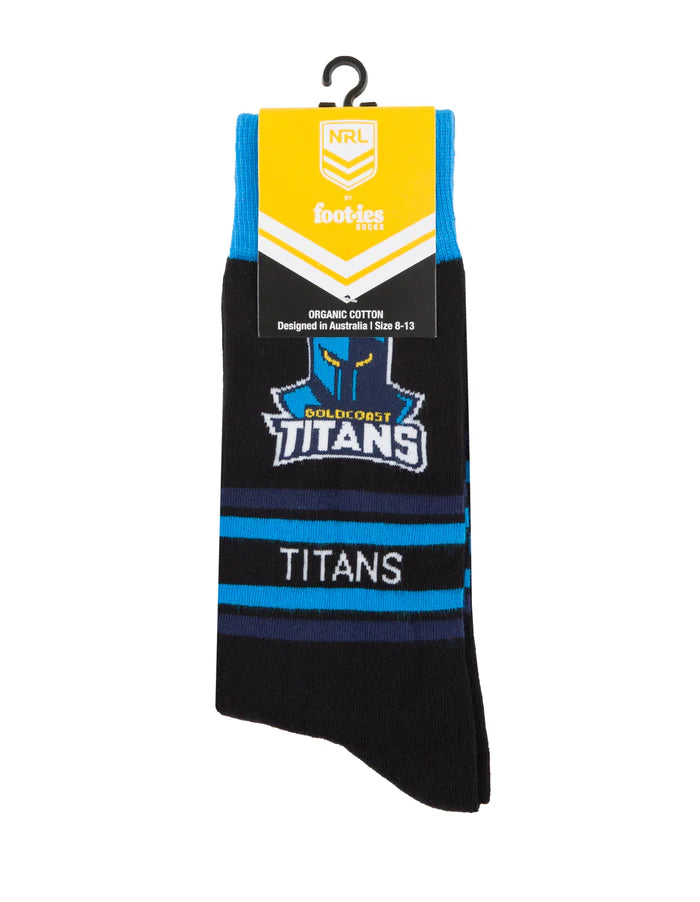 NRL GOLD COAST TITANS STRIPE ORGANIC COTTON SOCK