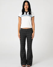 RUSTY PLAID MUMMY LOW RISE SUIT PANT