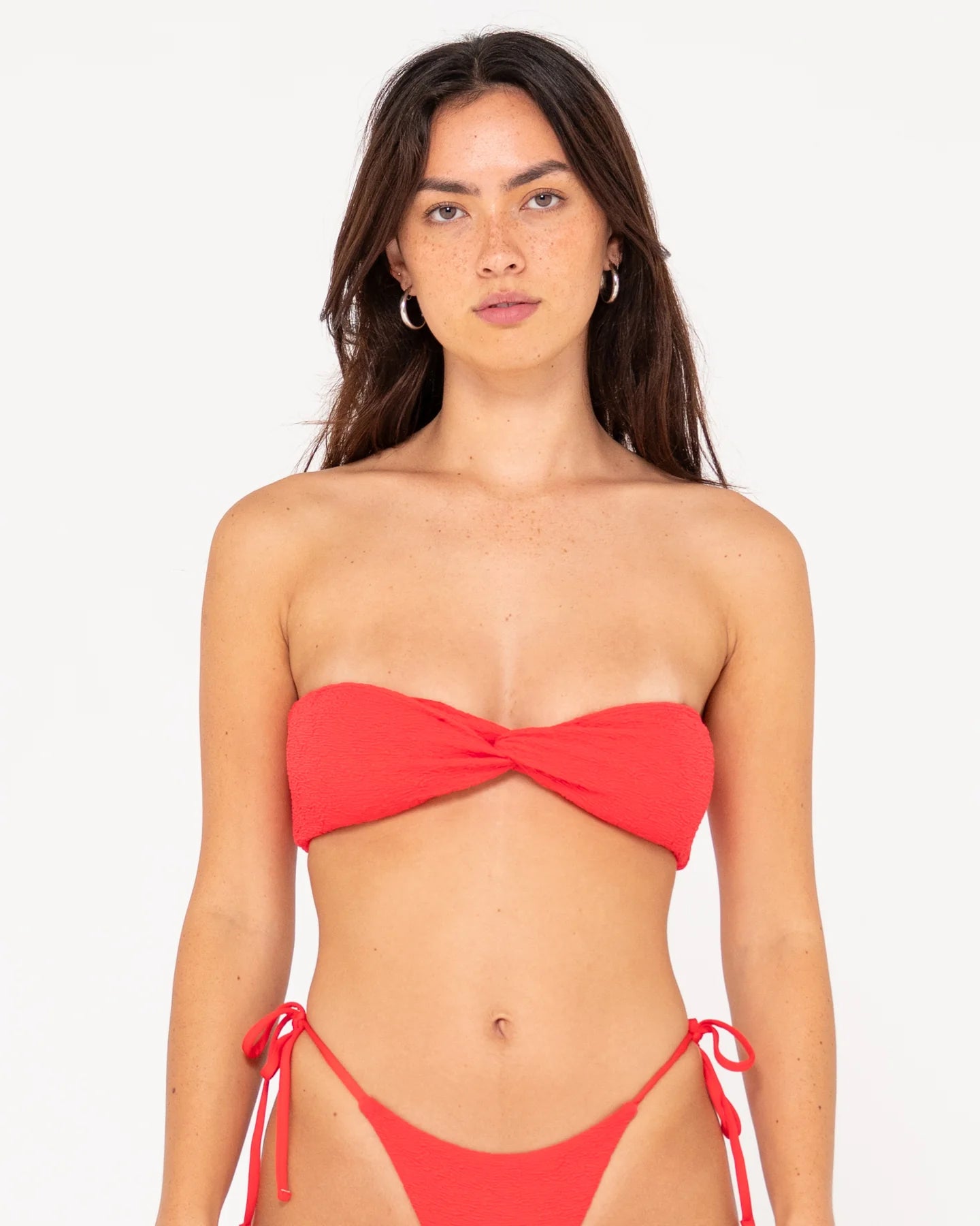 RUSTY SANDALWOOD TWIST BANDEAU TOP