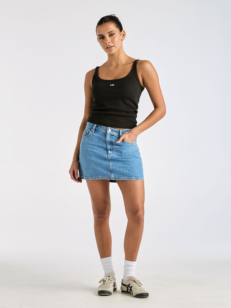 LEE RELAXED MINI SKIRT BROOKLYN BLUE