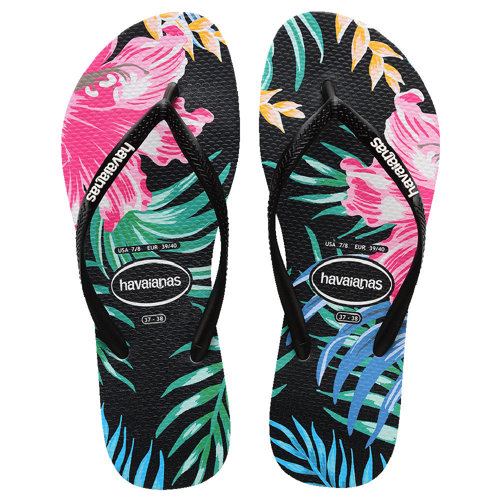 SLIM FLORAL PALM BLACK/BLACK LADIES