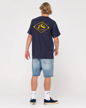 RUSTY WULL WOLUME GRAPHIC TEE NAVY