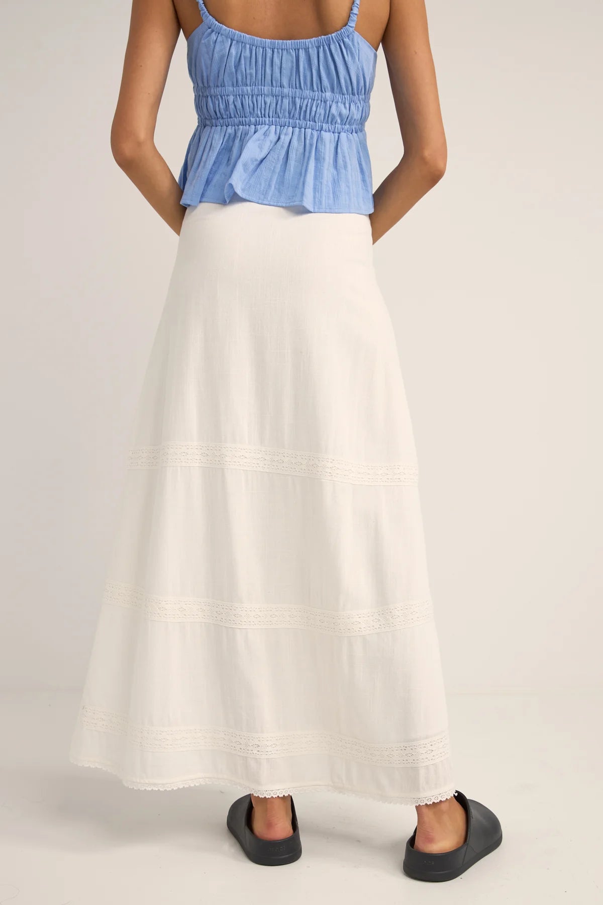 RHYTHM PEARL BUTTON MAXI SKIRT