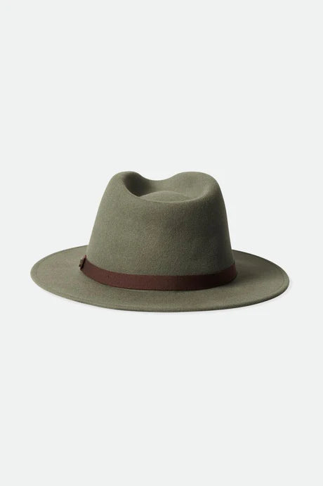 BRIXTON MESSER PACKABLE FEDORA LIGHT MOSS