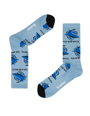 NRL CRONULLA-SUTHERLAND SHARKS RETRO SNEAKER SOCK 2 PACK