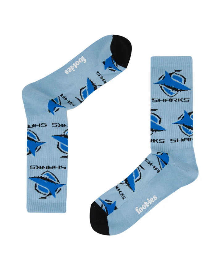 NRL CRONULLA-SUTHERLAND SHARKS RETRO SNEAKER SOCK 2 PACK