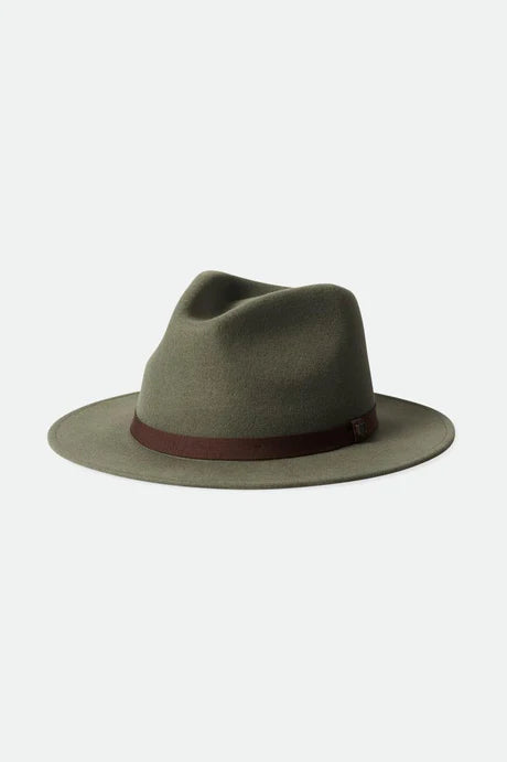 BRIXTON MESSER PACKABLE FEDORA LIGHT MOSS