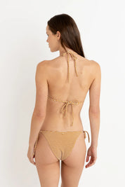 RHYTHM COVE STRIPE TIE SIDE HI CUT PANT - CARAMEL