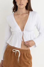 RHYTHM BELLE TIE FRONT LONG SLEEVE TOP