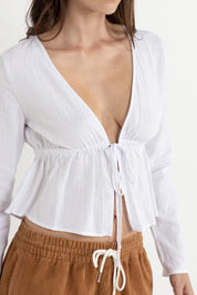 RHYTHM BELLE TIE FRONT LONG SLEEVE TOP