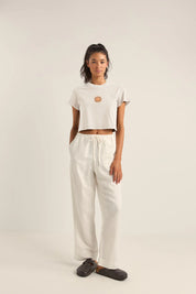 RHYTHM SUNSHINE CROP CREW TEE - VINTAGE WHITE