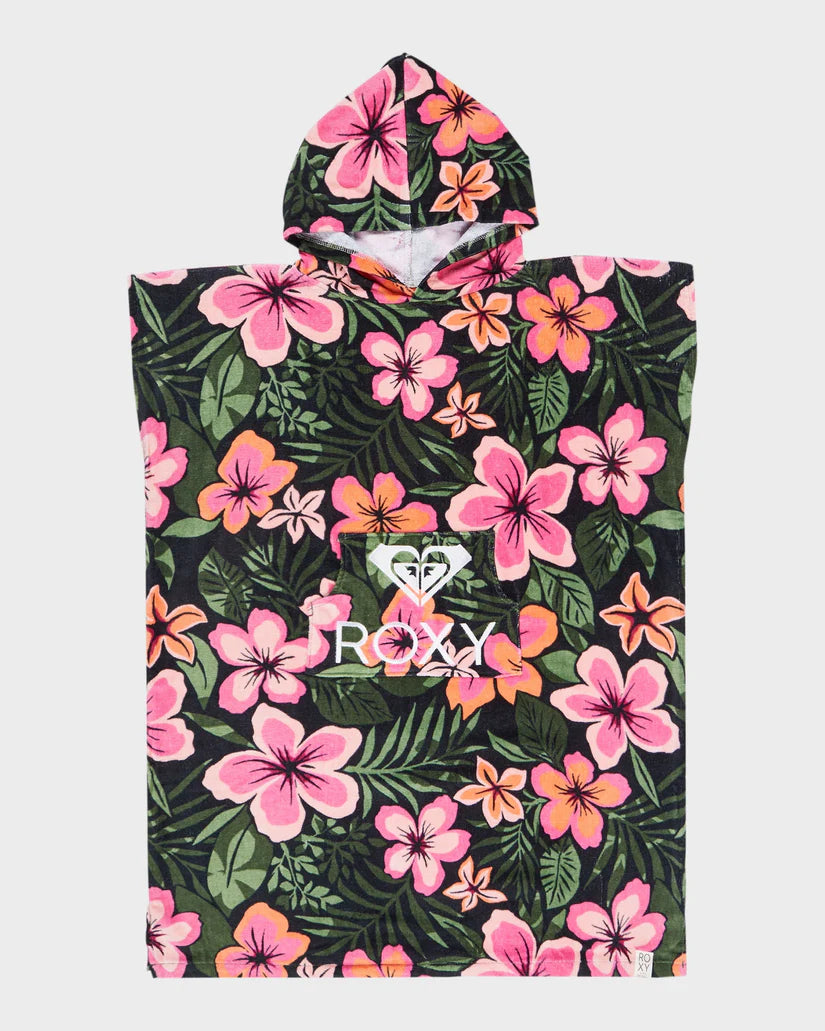 ROXY STAY MAGICAL PRINTED PONCHO ANTHRACITE FEARLESS FLORAL GIRLS