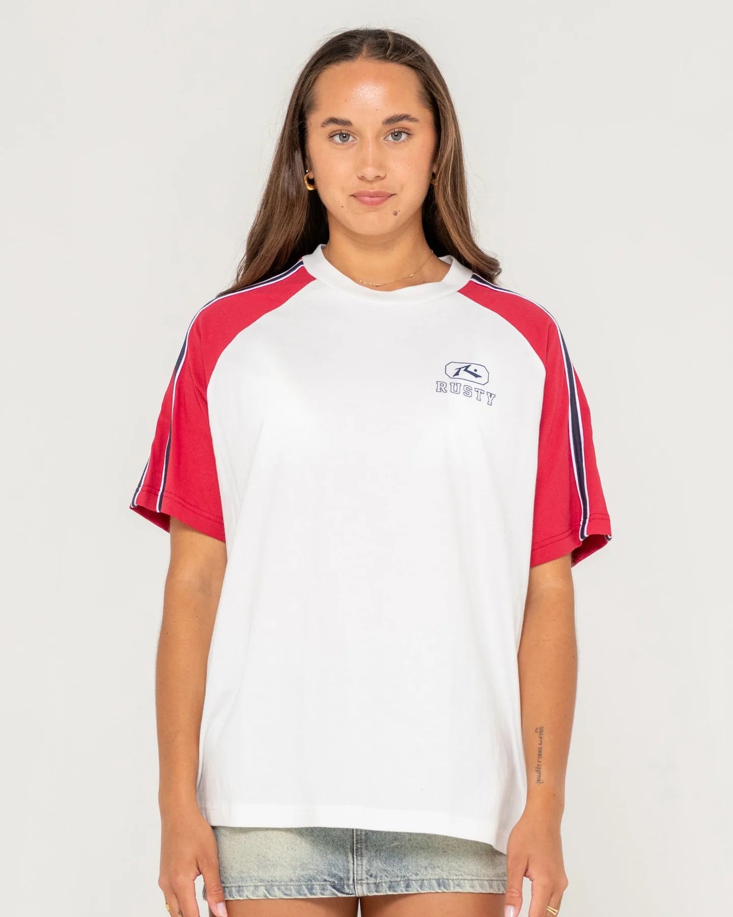 RUSTY MINDLESS COLLEGIATE OG OVERSIZE TEE