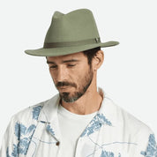 BRIXTON MESSER PACKABLE FEDORA OLIVE SURPLUS