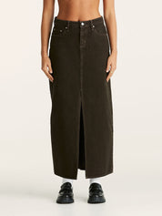 LEE MID MAXI SKIRT DARK COCO