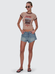 THRILLS LOLA LOW RISE BAGGY DENIM SHORT RETRO STREET STYLE DIRTY BLUE
