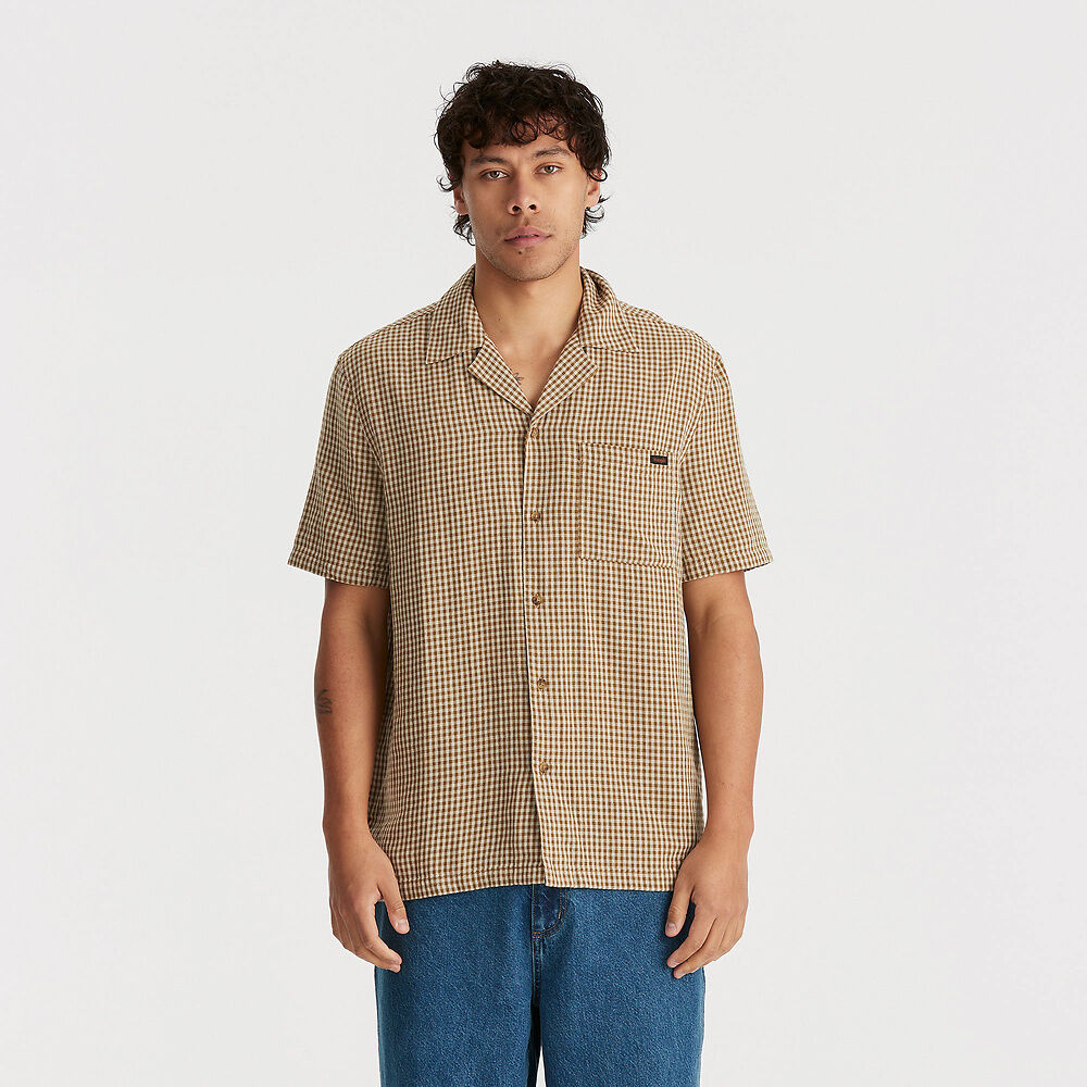 WRANGLER RESORT SHIRT WOOD GINGHAM