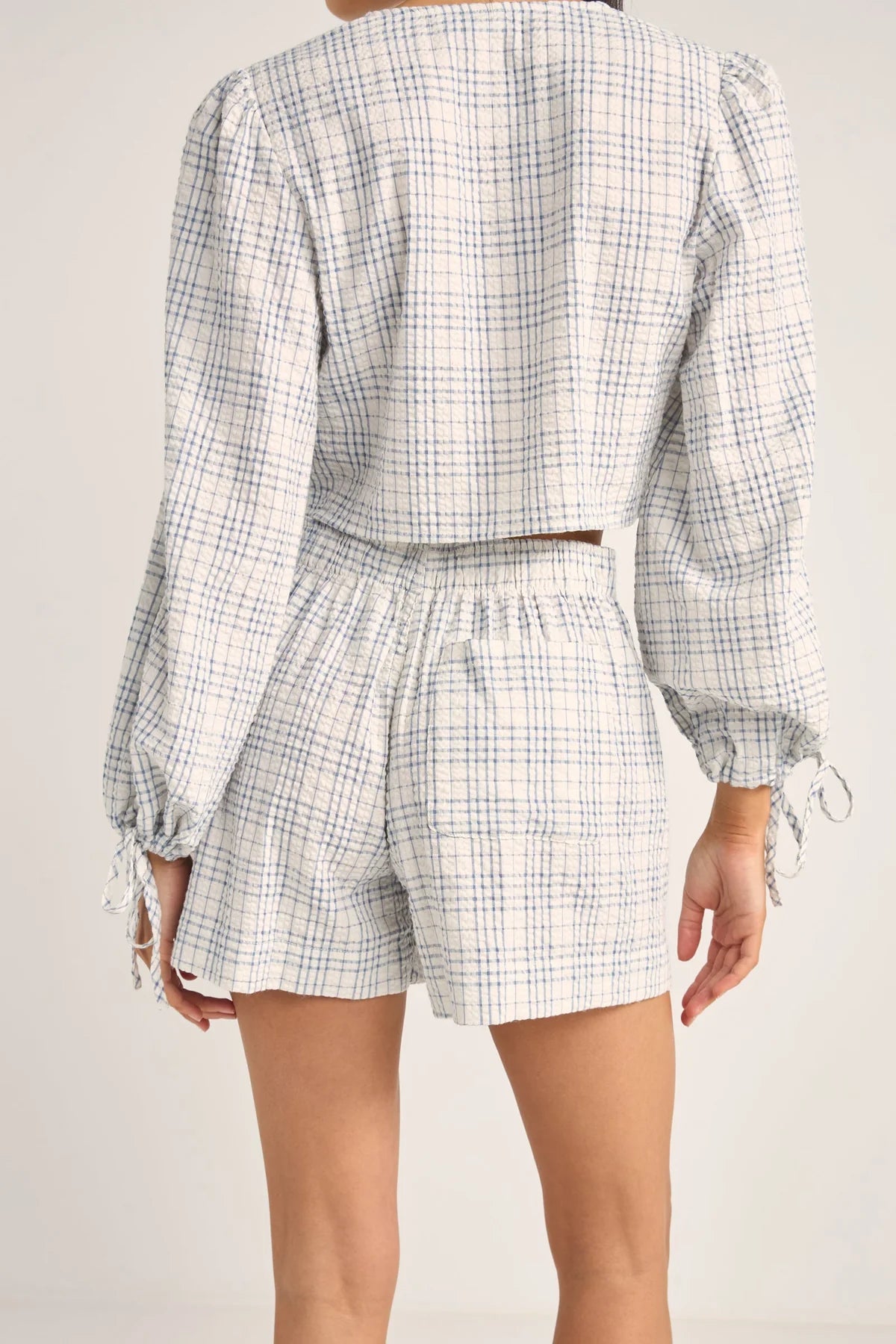 RHYTHM DESI PLAID BLOUSON TOP