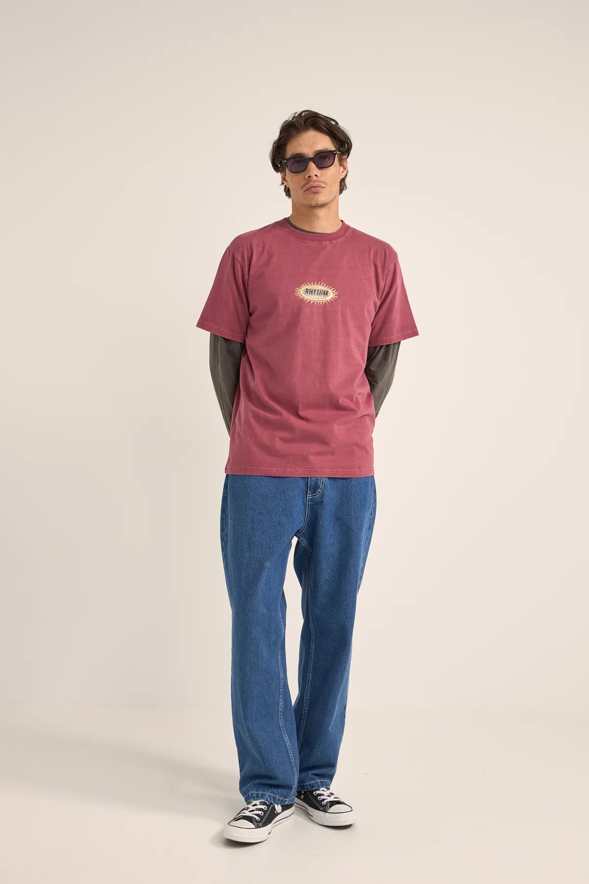 RHYTHM ELLIPSE SUN TEE MERLOT