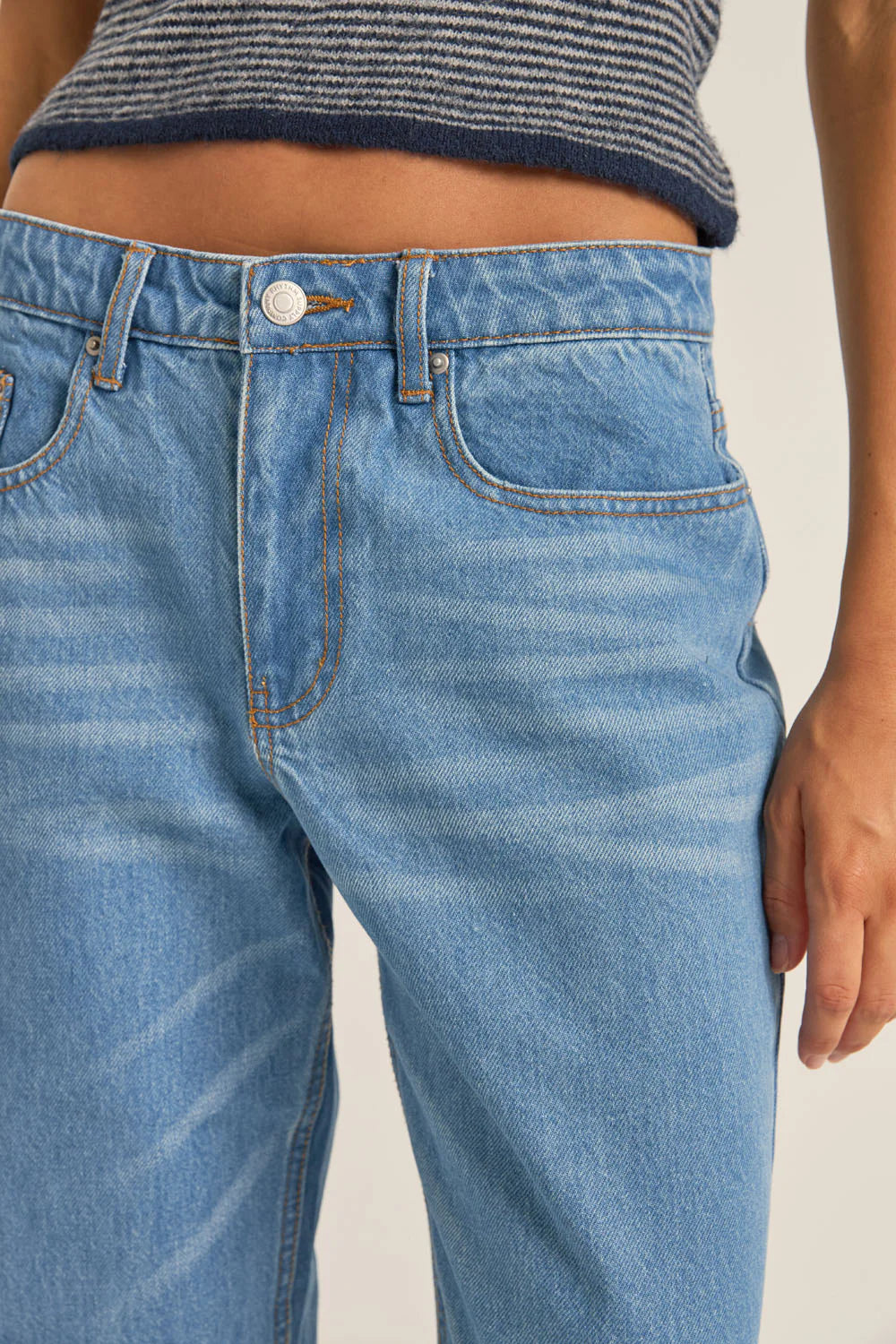 RHYTHM WASHED OUT DENIM PANT BLUE