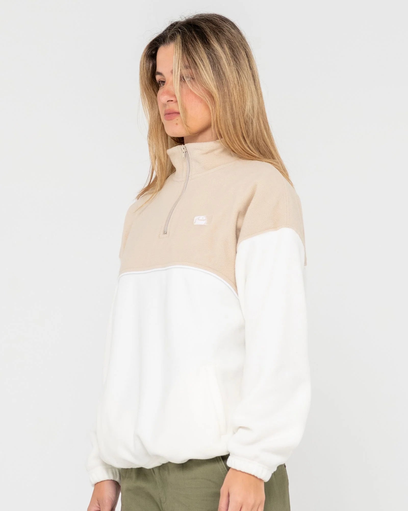 RUSTY TONAL DIVISION HALF ZIP POLAR FLEECE