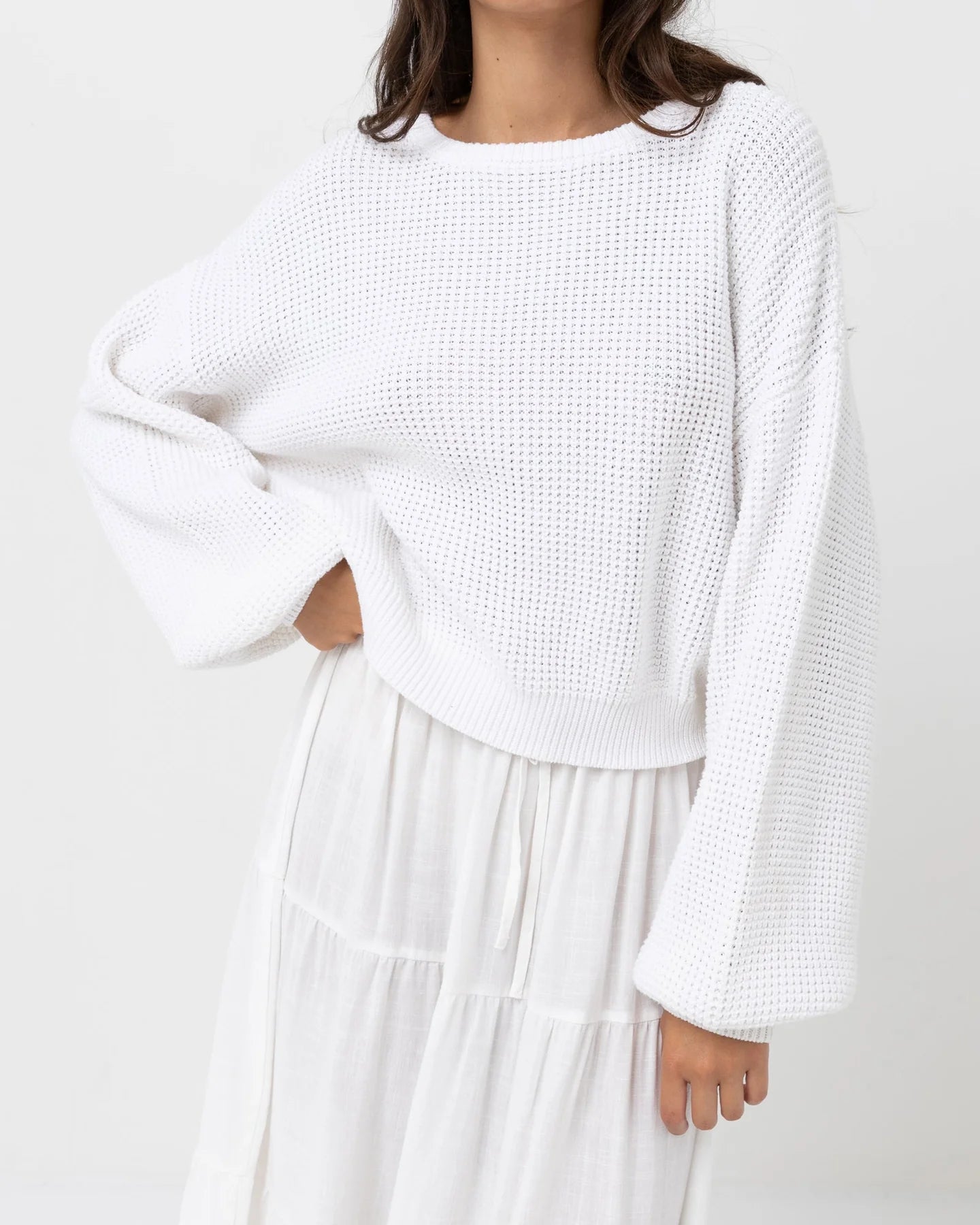 RHYTHM CLASSIC KNIT JUMPER - WHITE