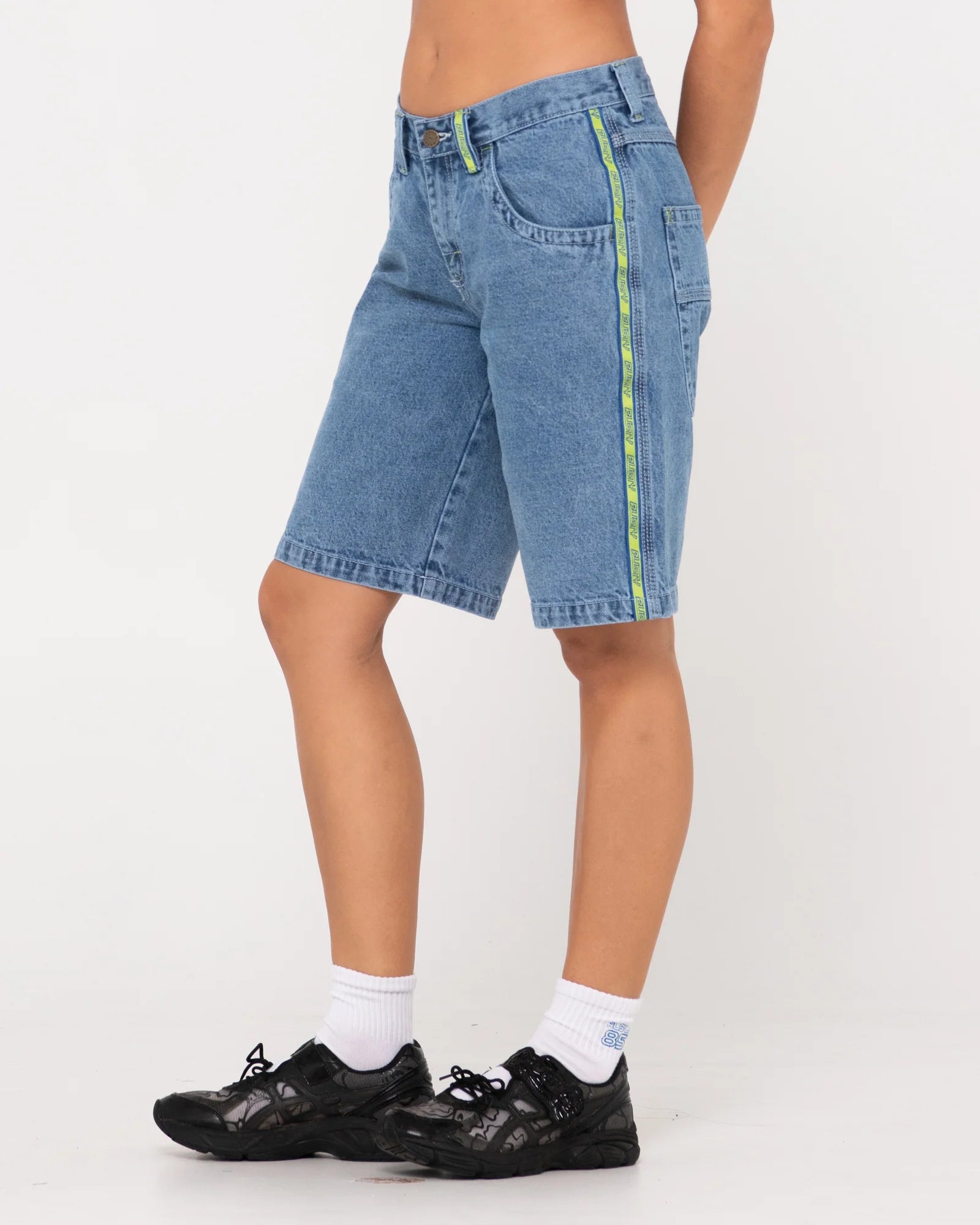 RUSTY FLIP MOMMY LOW RISE WIDE LEG DENIM SHORT