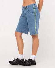 RUSTY FLIP MOMMY LOW RISE WIDE LEG DENIM SHORT