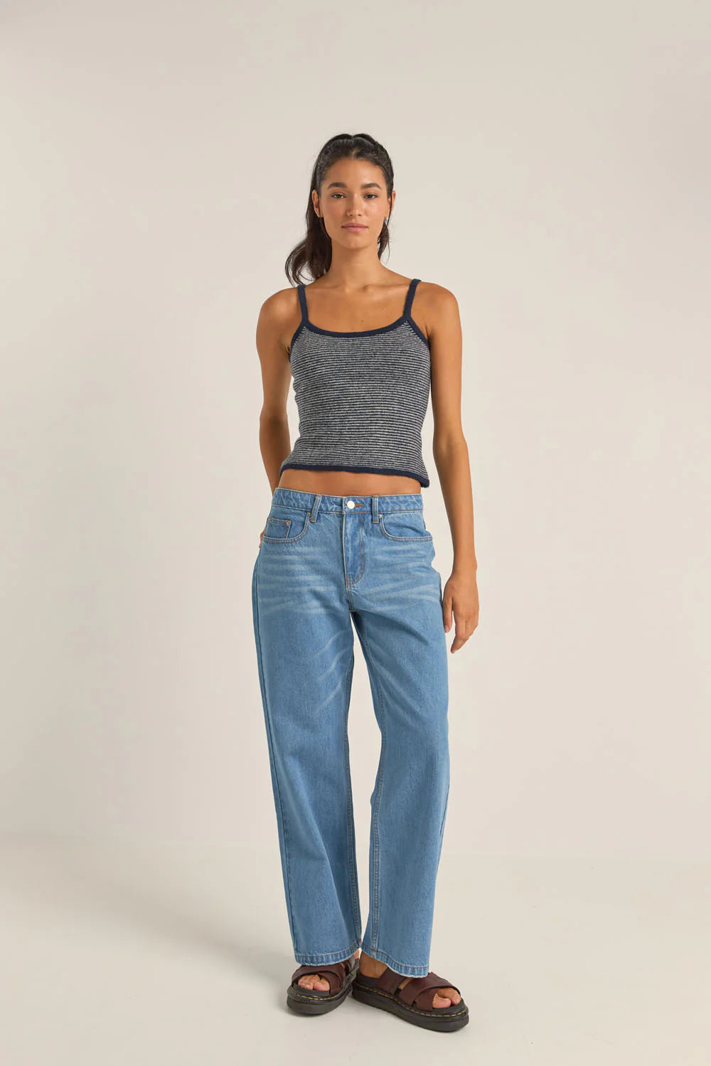 RHYTHM WASHED OUT DENIM PANT BLUE