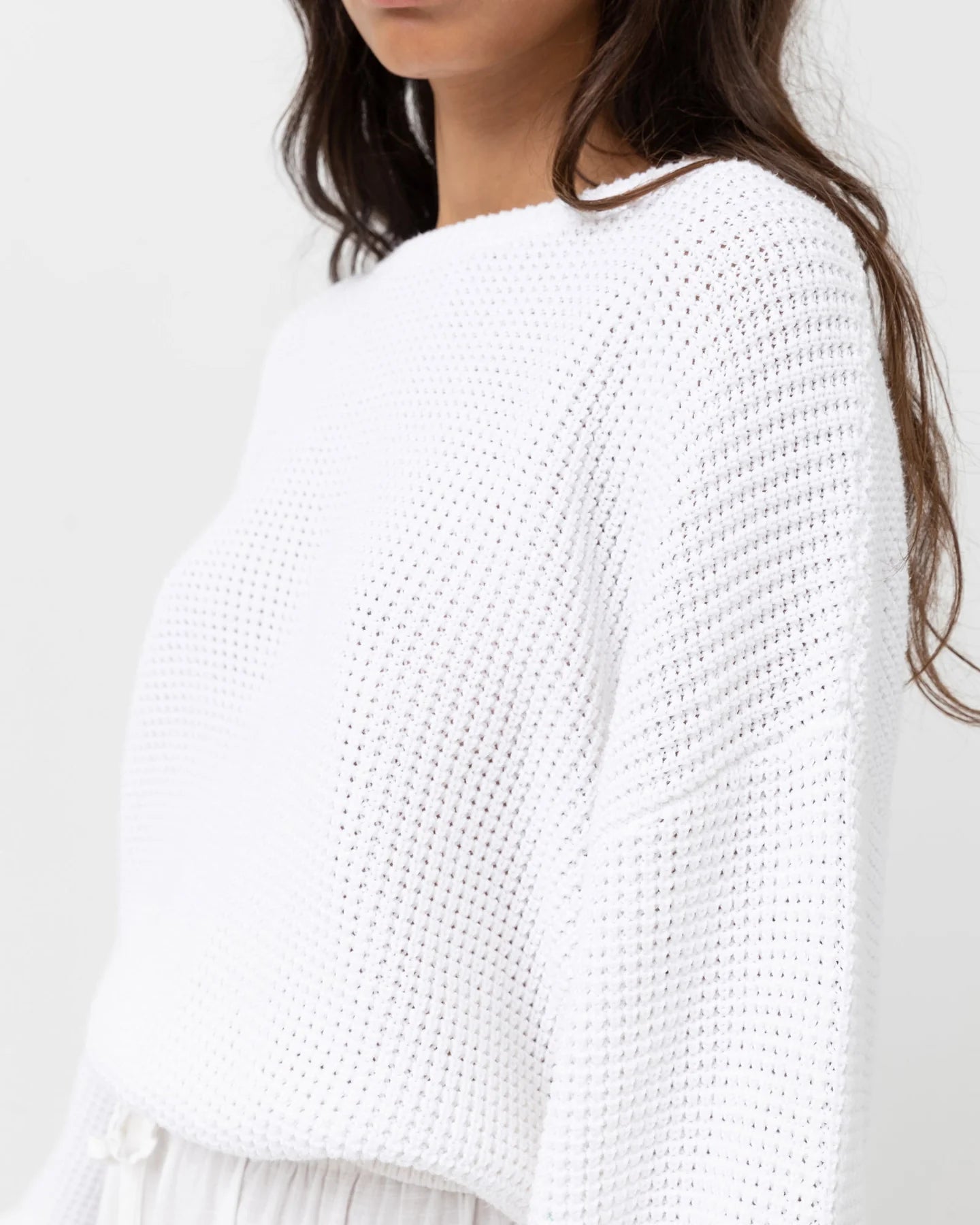 RHYTHM CLASSIC KNIT JUMPER - WHITE